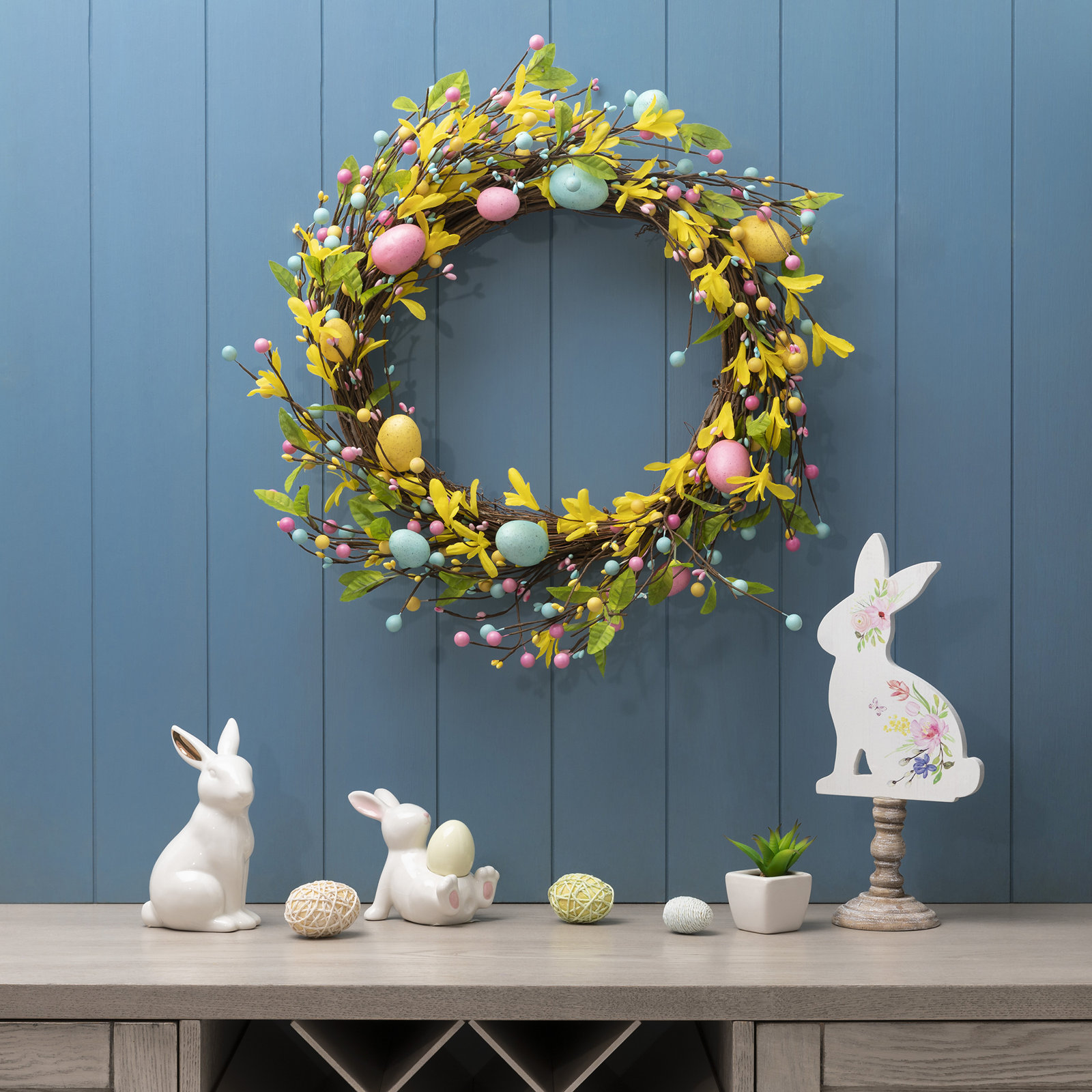 22" Easter Egg Wreath