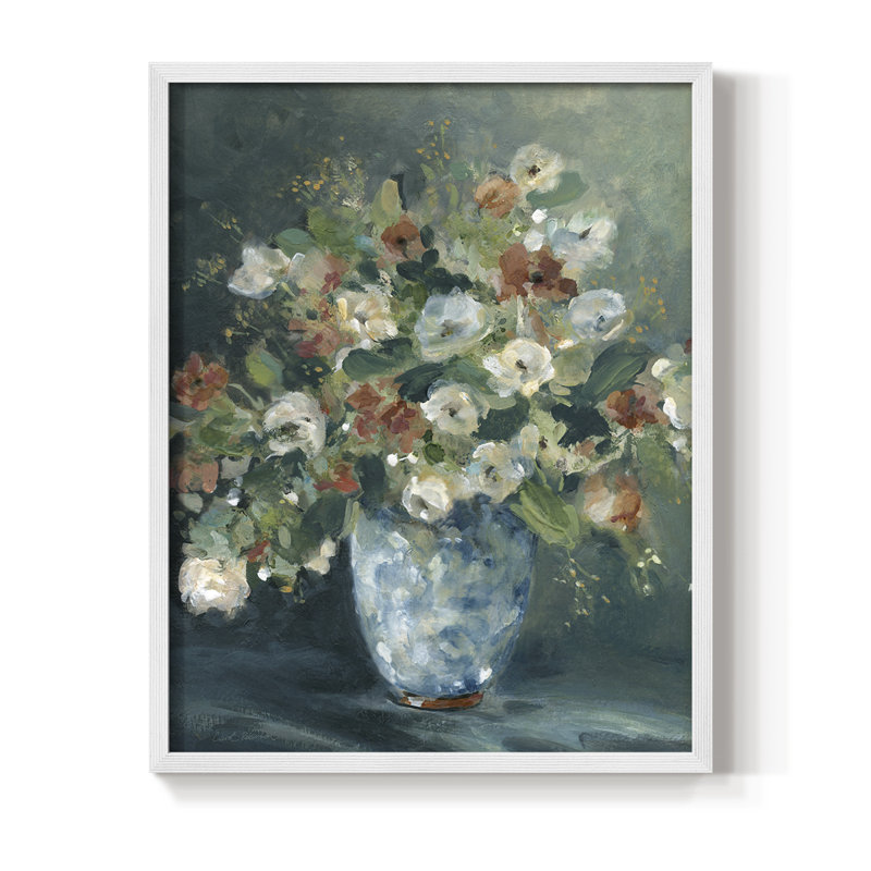 «English Garden Bouquet», reproduction encadrée - bois massif, H 30 po x l 24 po, Blanc