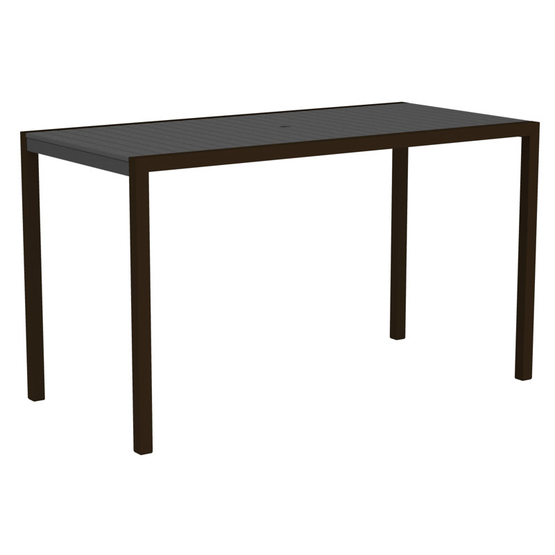 Table de bar POLYWOOD MOD, 36 po x 73 po, Gris ardoise, Blanc