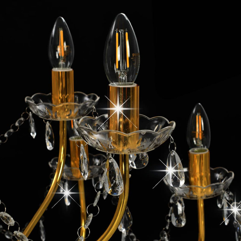 Cullins 15 - Light Candle Style Chandelier, Golden