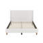 Lit plateforme tapissier moderne avec tête de lit à oreilles et pieds en bois Modern Boucle