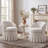 Linen Upholstered Barrel Chairs-532049097