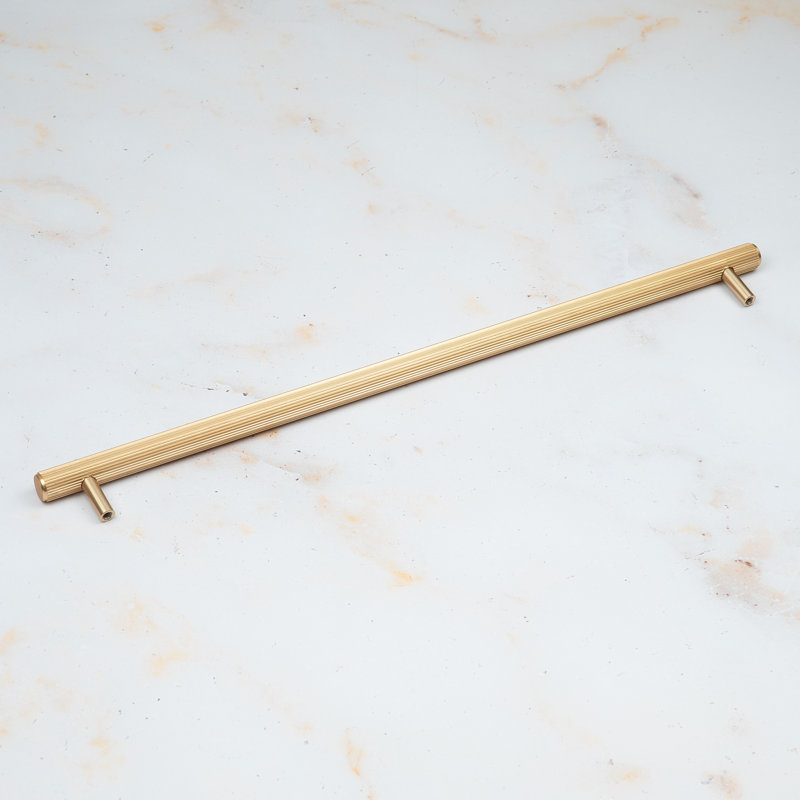 Reeded T-Bar Handles & Coordinating Pull in Multiple Finishes, 320mm, Gold