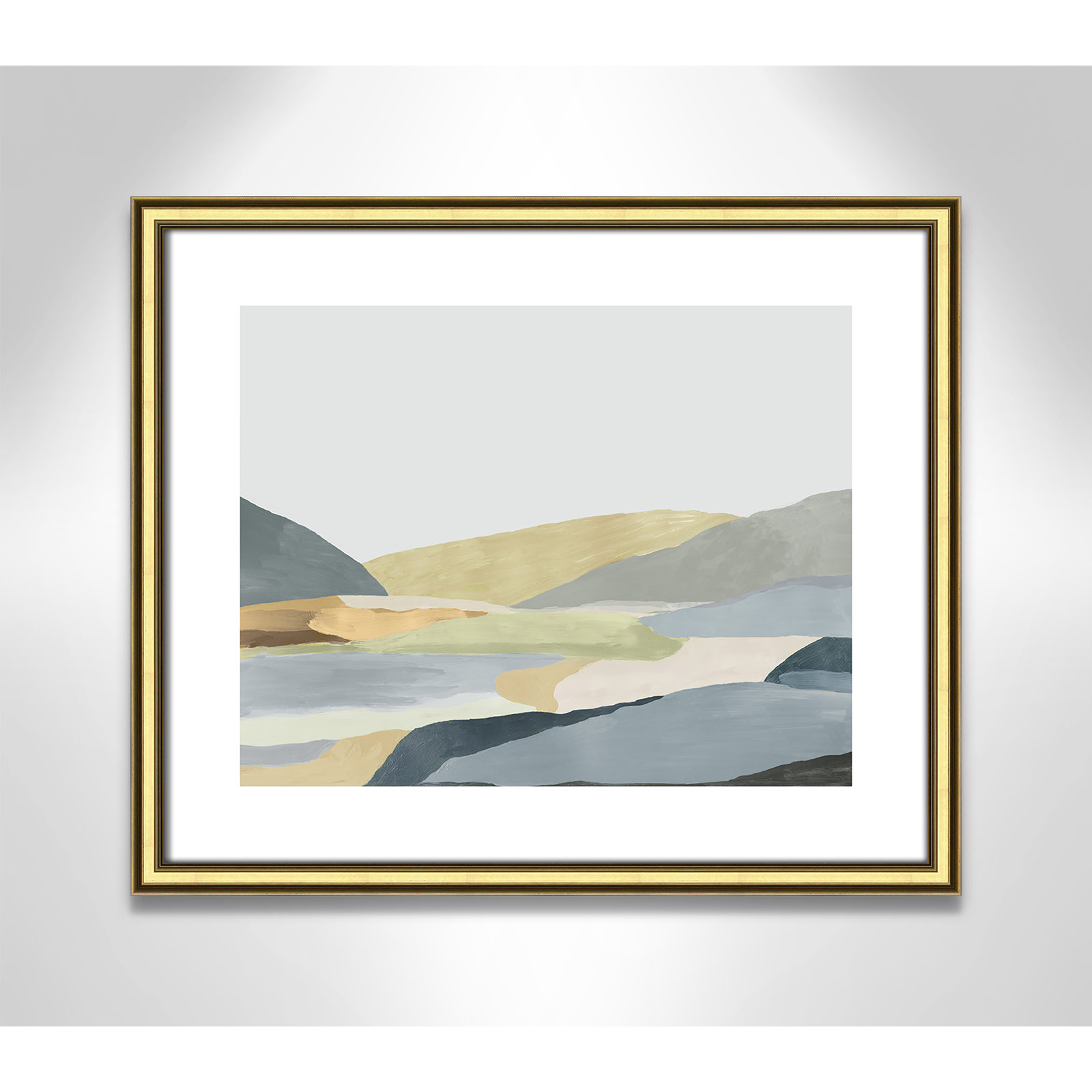 'Warm Hills II' - Picture Frame Painting Print on Paper, Gold Framed Paper, 17.25" H x 20.25" W x 0.88" D