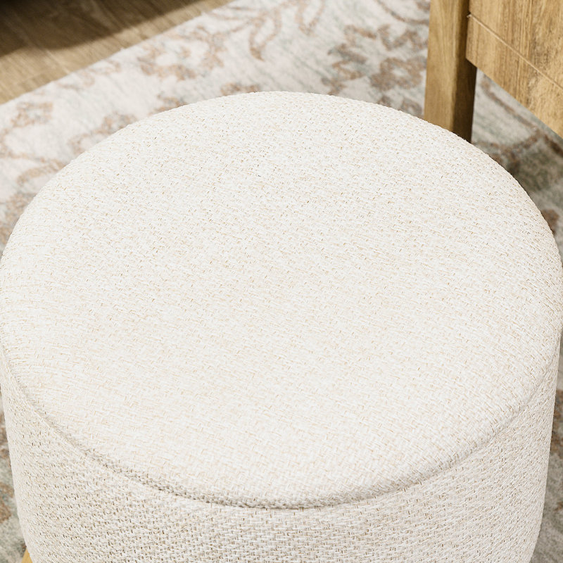 Upholstered Linen Footstool
