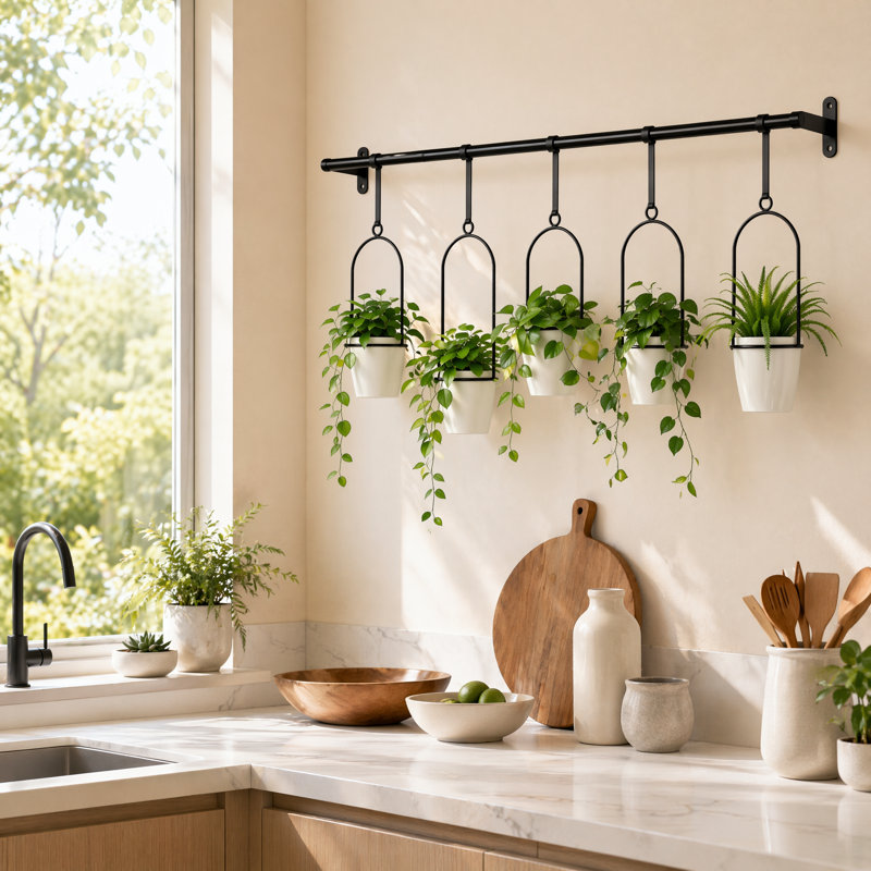 Ensemble de 5 cintres Macrame pour plante d'intérieur - jardinières suspendues bohémiennes, petite jardinière suspendue pour porte-plantes, cintres en corde de coton faits à la main pour décoration de fenêtre et balcon