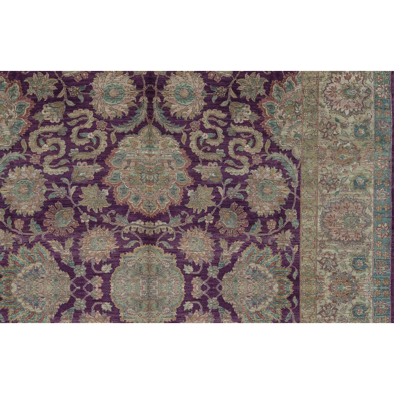 Wool Oriental Area Rug in Brown/Purple