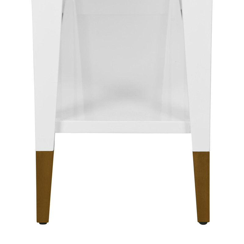 54'' W Solid Wood Console Table, White Lacquer