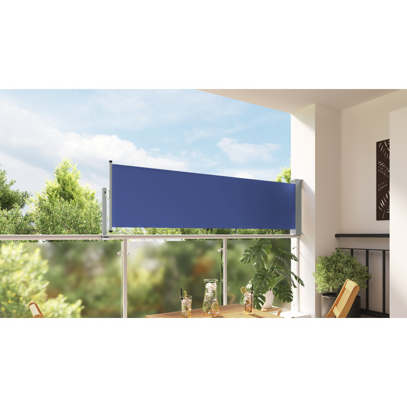 vidaXL Side Awning 100% polyester iron steel, 39.37" H x 118.11" W, Anthracite