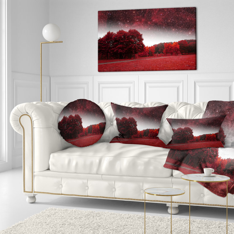 Coussin lombaire à imprimé paysage printanier