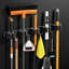 Support mural robuste en acier inoxydable pour porte-balais avec 5 supports et 4 crochets - Rangement pour garage et buanderie auto-adhésif ou à visser pour balais, vadrouilles et outils