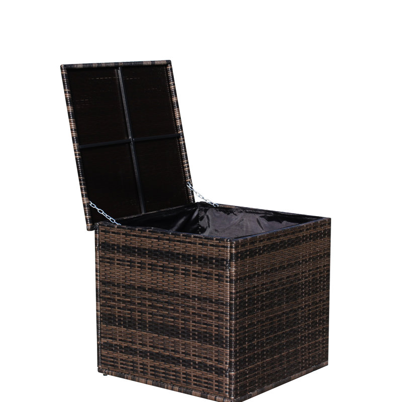 Coffre de rangement brun pour patio