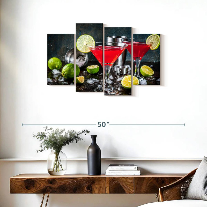Yarlin - Martini rouge cocktails, H 22 po x l 36 po
