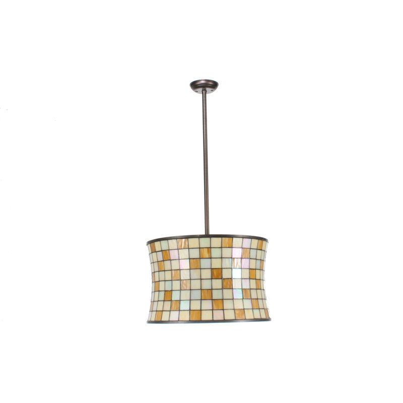 Luminaire suspendu tambour géométrique 4 lumières Hilton