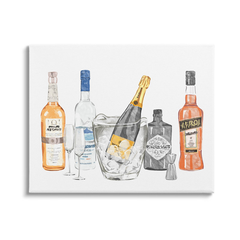 «Divers Drink Liquor Bottles» par Ziwei Li, H 16 po x l 20 po x P 1,5 po