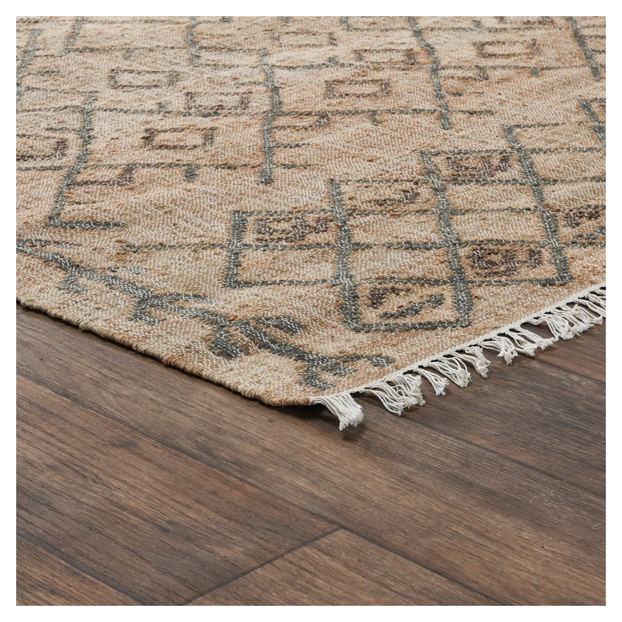 Manistique Handmade Jute / Sisal Gray/Brown Rug, Rectangle 8' x 10'