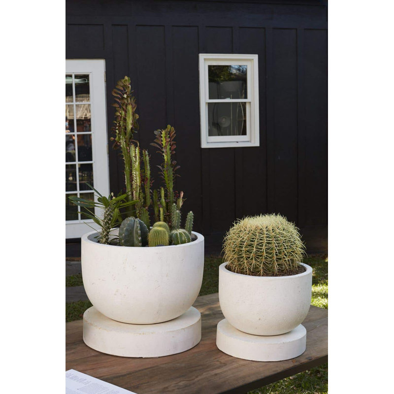 Icarus Handmade Ceramic Pot Planter, 14" H x 16.5" W x 16.5" D