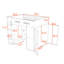 Lit mezzanine double en bois avec bureau, bande lumineuse, port USB et 2 tiroirs-629636893