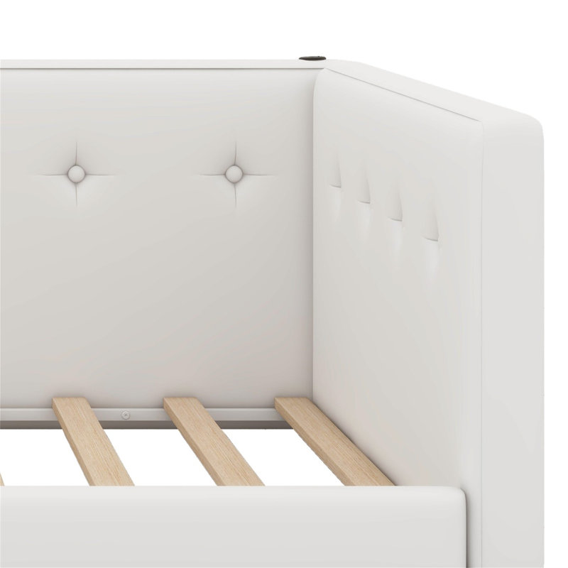 Ishaa Upholstered Panel Bed, Beige