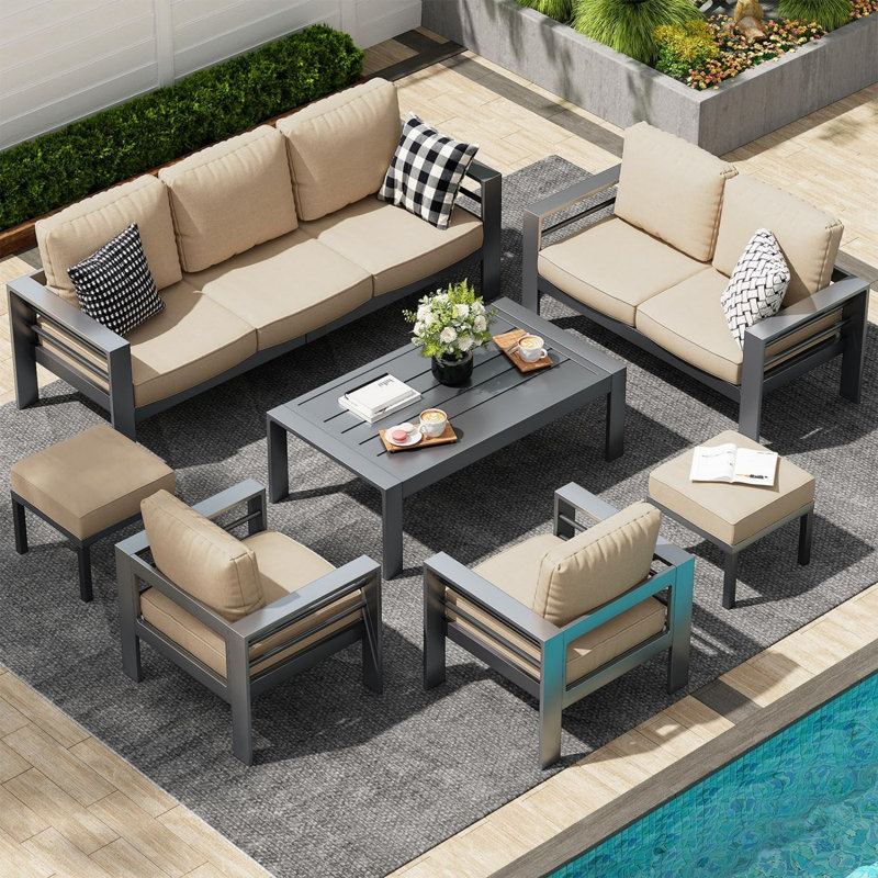 Aluminum Patio Furniture Set With Waterproof Cover