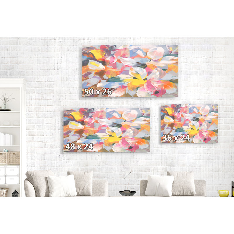 Pétales de fleurs, créatif, abstrait, coups de pinceau, jaune, rose, rouge, orange, gris, crème, blanc, floral, botanique