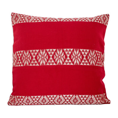 Housse de coussin en coton coquelicot Novica