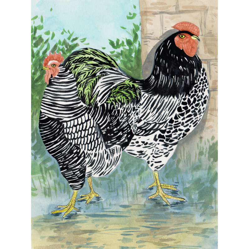 Rooster In The Yard II by Melissa Wang - Wrapped Canvas Print, 30 cm H x 20 cm W