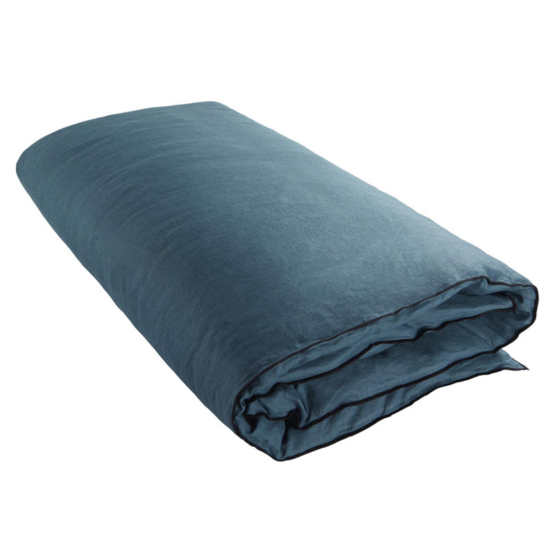 Dziedzic 100% Linen Solid Colour Duvet Cover, Blue
