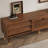 71" Mid-Century Modern TV Stand, Walnut Veneer MDF Media Console with Ample Storage