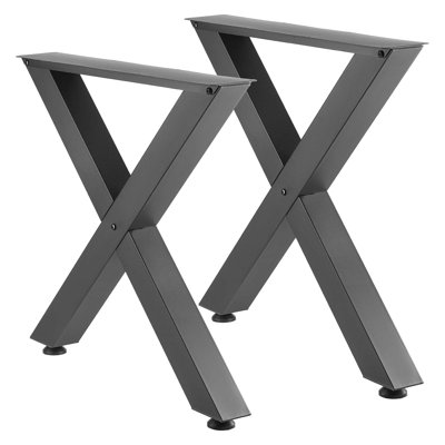 Table Legs, 29.5" H x 31.1" W Steel Furniture Legs, Modular Design, Easy Assembly, 2204 lbs Max Load Heavy Duty, for Home Office Desk, Coffee Dinner Bar Tables, Workbench,X Frame, Black