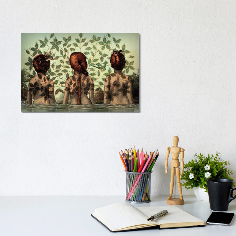 Sœurs par Catrin Welz-Stein - reproduction, H 8 po x l 12 po x P 0,75 po, Toile tendue, Pas de tapis