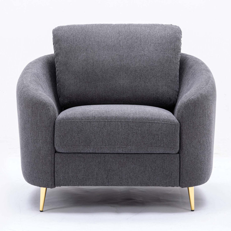 Fauteuil d'appoint gris à dossier lâche