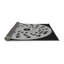 Laine tissé à la machine à motifs géométriques et polyester noir/gris Tapis décoratif-418567890