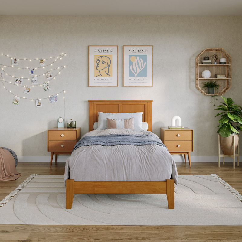 Troutville Solid Wood Standard Bed, Twin XL, Light Toffee