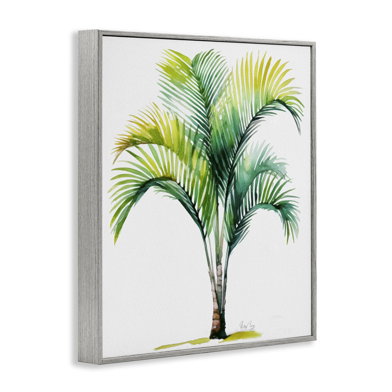 Giclée encadrée à motif de palmier côtier, design par Shelly Craig, H 14 po x l 11 po, Giclée de ferme grise encadrée