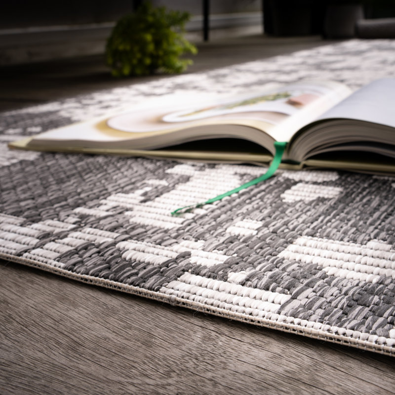 Tallinn Abstract Area Rug, Rectangular 240 x 340cm, Grey/Brown/Blue