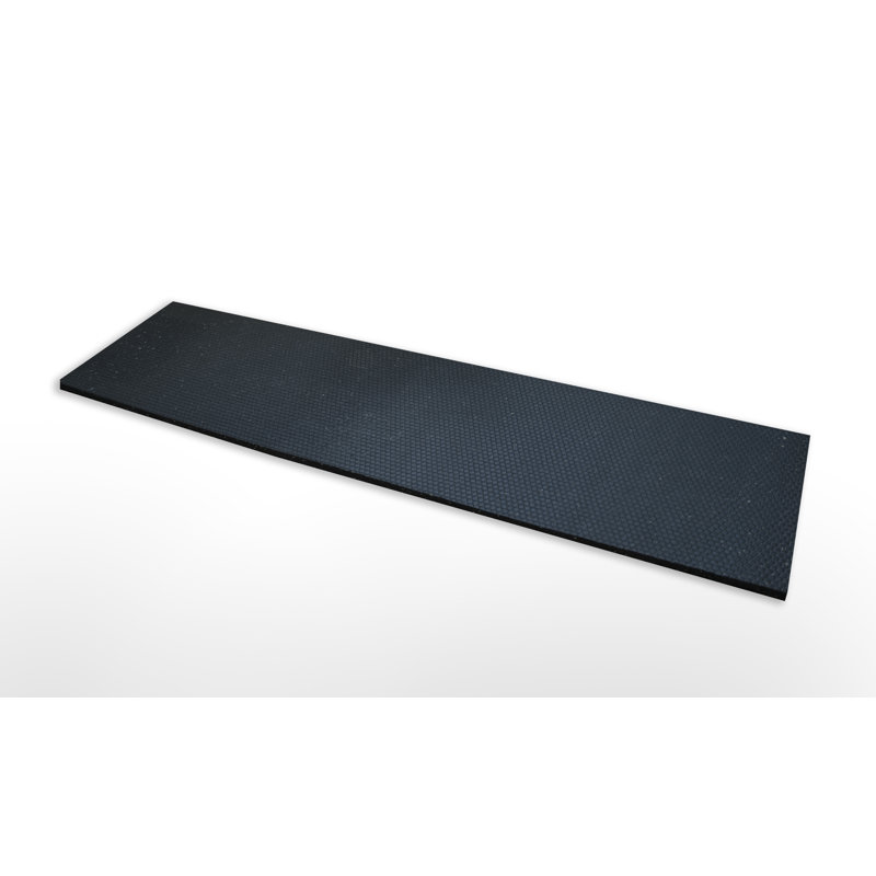 Tapis d'escalier en caoutchouc recyclé noir, Rectangulaire 10 po x 36 po