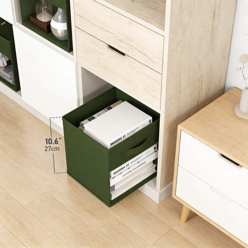 Foldable Storage Cubes With Clear Window & Handles - 10 Pack Fabric Bins For Organizing Clothes, Toys, Books, And Home Items