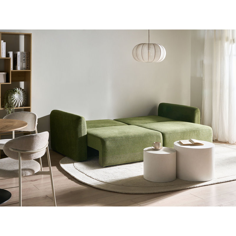 3 Seater Reclining Sleeper, Green Fabric 