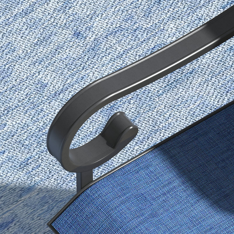 Ensemble de salle à manger rectangulaire pour 6 personnes avec chaises pivotantes Wtin, Bleu / Noir