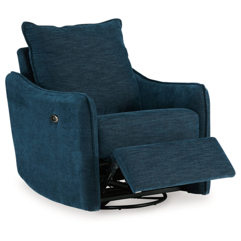 Erskin Swivel Power Recliner, Navy