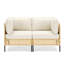 Ensemble de canapé modulaire d'extérieur en osier naturel avec coussins beiges Boho