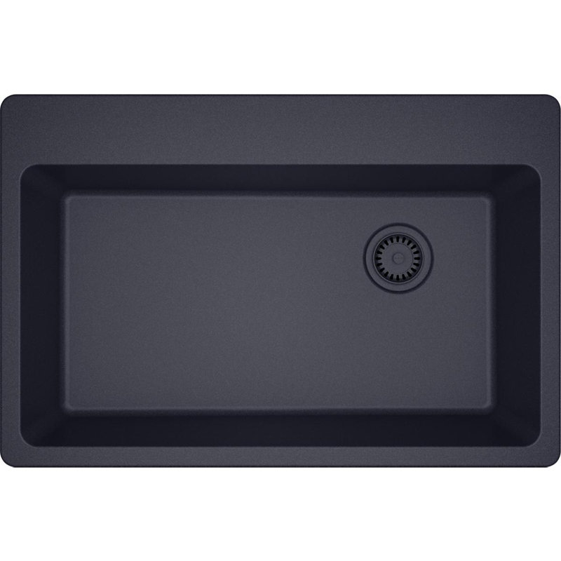 Évier de cuisine encastré 33 po x 22 po x 9 1/2 po Quartz Classic, Gris crépuscule