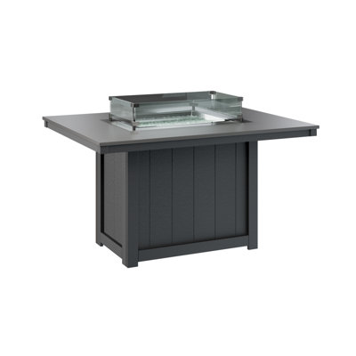 Donoma Rectangular Dining Fire Pit Table
