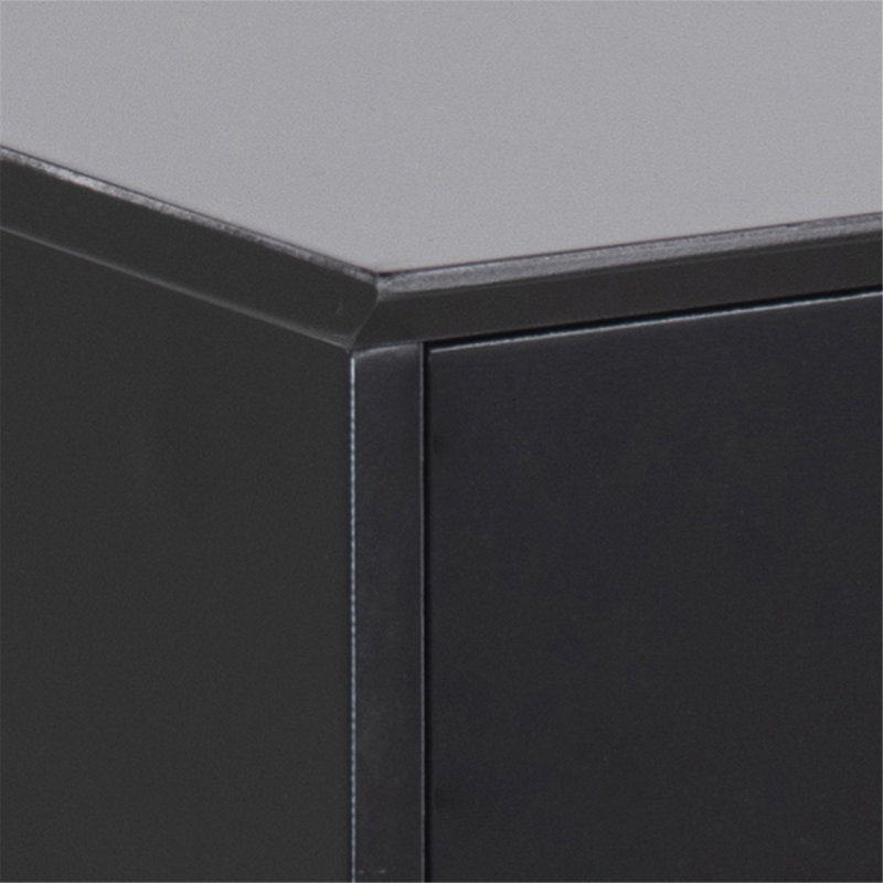 Depue 40cm W Manufactured Wood Bedside Table, Black