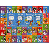 Looney Tunes ABC Alphabet Seasons Months Days Educational Learning Game Area Rug Mat Carpet For Kids