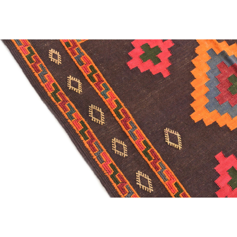 Tapis carré brun foncé Newsom