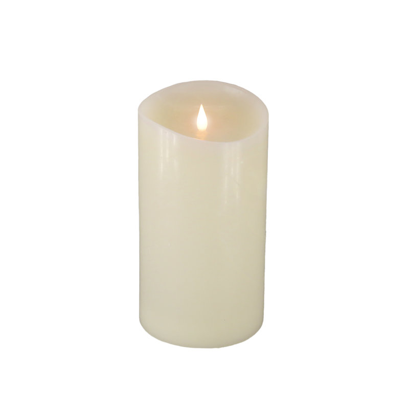 Unscented Flameless Candle, Ivory, 9" H x 5" W x 5" D