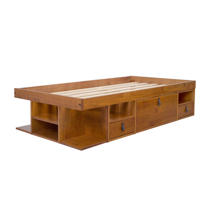 Pharr Bookcase Storage Bed, Twin, Oak