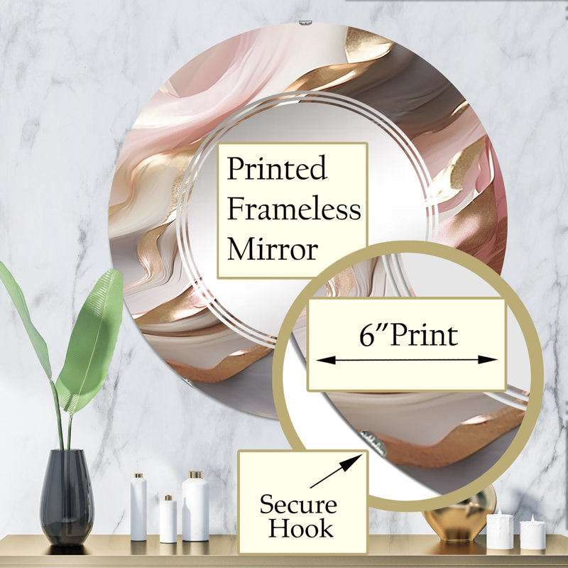 Ostadar - Miroir mural moderne rond, 32 po x 32 po